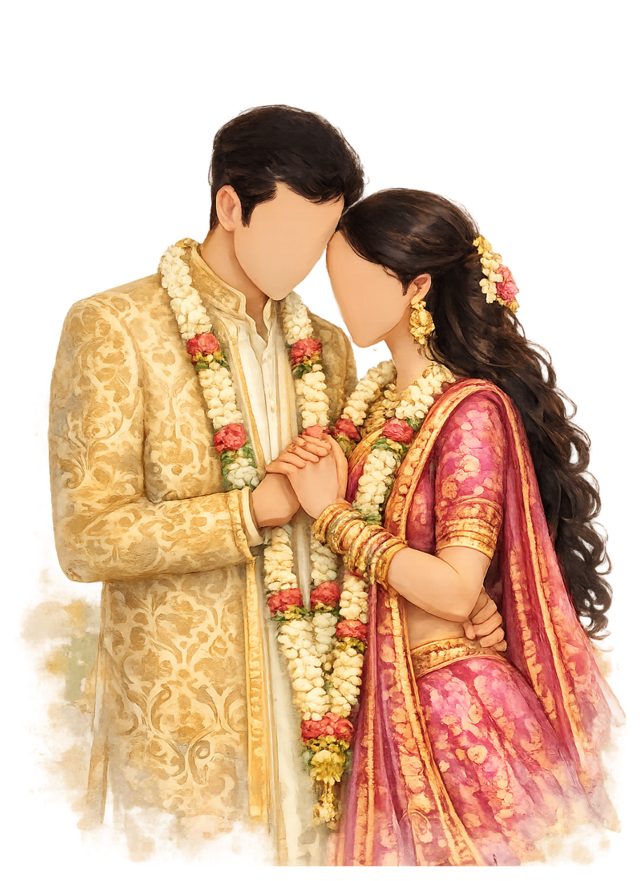 Nikhila and Sravan illustration